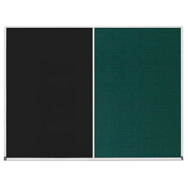 Double Door Radius Corkboard, 60"x36", Bla